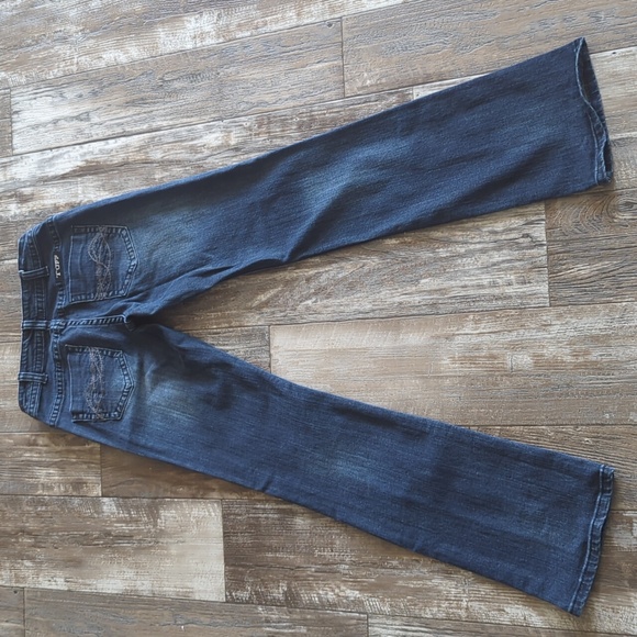 COWGIRL TUFF "Forever Tuff" bootcut natural waist darkwash jeans 26x35L - Picture 7 of 16